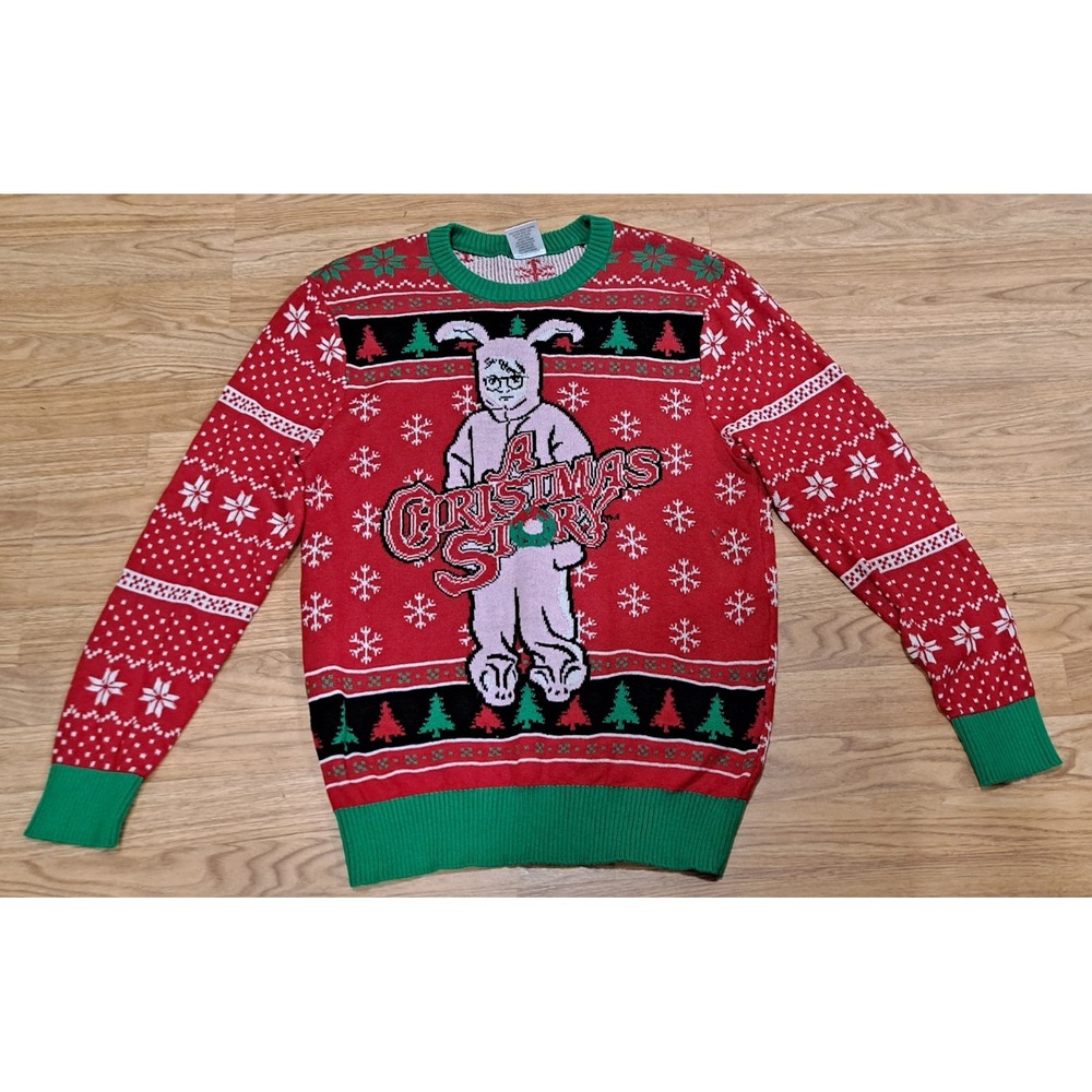 Ugly Sweater A Christmas Story "Pink Bunny"Christmas Sweater Size  Large‎